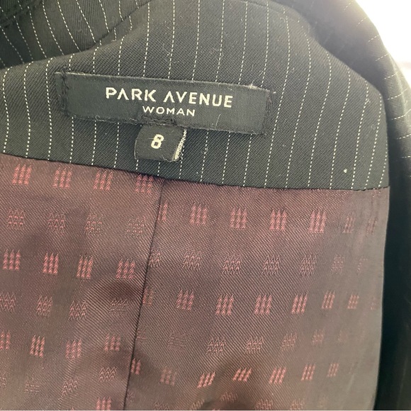 Park avenue womens suit pinstripe tailored blazer in black silk lining inside - Picture 5 of 6